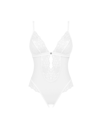 Еротичне напівпрозоре боді Obsessive Heavenlly crotchless teddy XL/2XL, з доступом - Фото №3