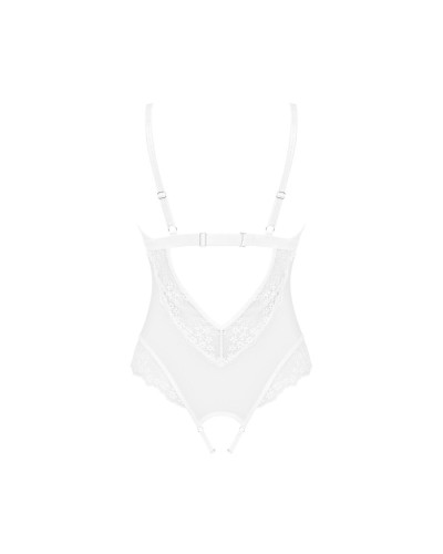 Еротичне напівпрозоре боді Obsessive Heavenlly crotchless teddy XL/2XL, з доступом - Фото №4