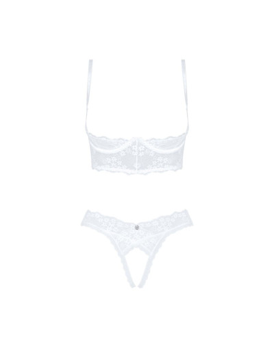Эротический комплект Obsessive Heavenlly 2-pcs cupless set M/L, открытая грудь, с доступом - Фото №3