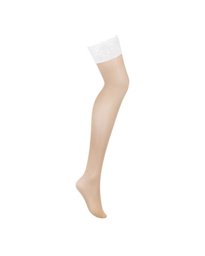 Чулки Obsessive Heavenlly stockings XL/2XL, широкая резинка - Фото №3