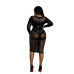 Платье-бодистокинг Moonlight Plus Model 03 XL-XXXL Black, миди, длинный рукав - Фото №2