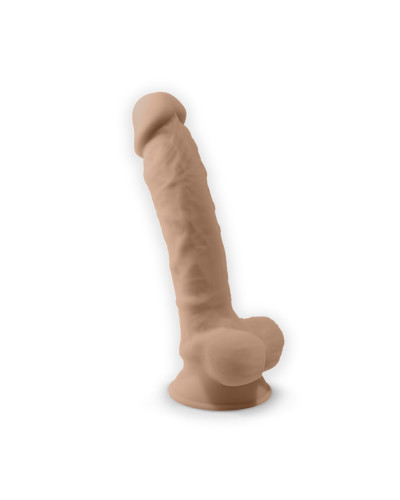 Фаллоимитатор с вибрацией SilexD Vetus Vibro Flesh (MODEL 1 size 8in) + LRS, двухслойный, диам.4,2см - Фото №1