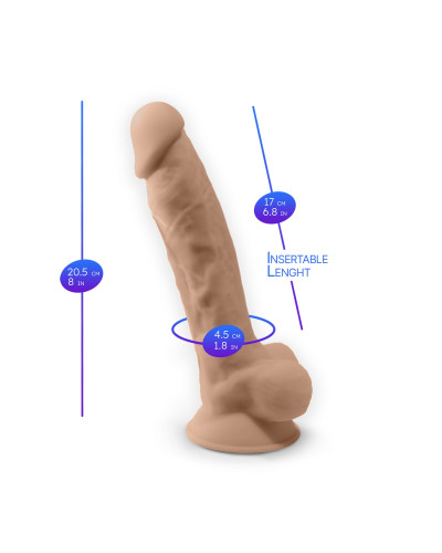 Фаллоимитатор с вибрацией SilexD Vetus Vibro Flesh (MODEL 1 size 8in) + LRS, двухслойный, диам.4,2см - Фото №6