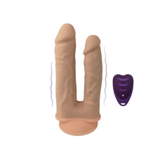 Подвійний фалоімітатор з вібрацією SilexD Double Gusto Vibro Flesh (Model 1 size 8" & 7") + LRS, діа