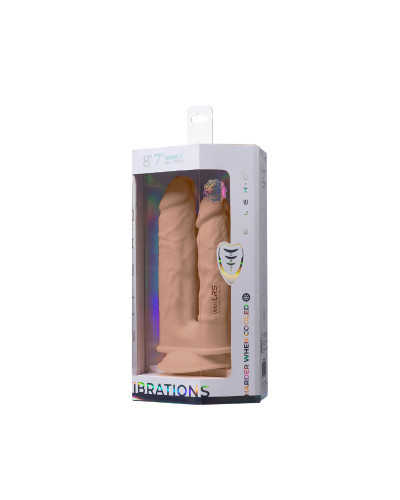 Подвійний фалоімітатор з вібрацією SilexD Double Gusto Vibro Flesh (Model 1 size 8" & 7") + LRS, діа - Фото №7
