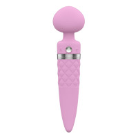 Вибромассажер 2в1 PILLOW TALK - Sultry Pink, классический массажер и вибратор с ротацией, подогрев