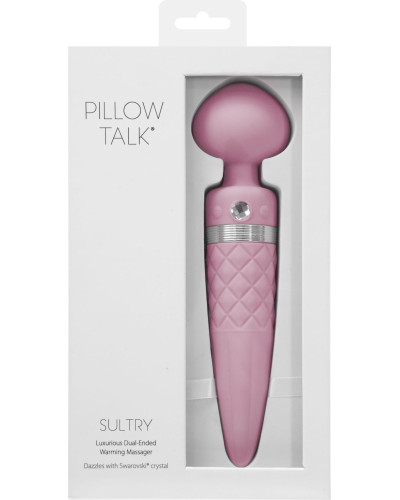 Вібромасажер 2в1 PILLOW TALK - Sultry Pink, класичний масажер і вібратор з ротацією, підігрів - Фото №13