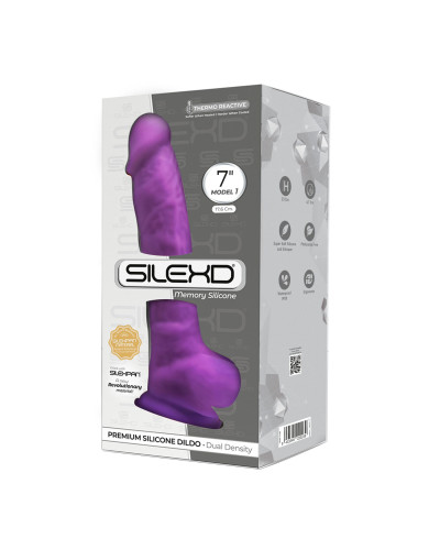 Фаллоимитатор SilexD Johnny Purple (MODEL 1 size 7in), двухслойный, силикон+Silexpan, диаметр 3,8 см - Фото №2