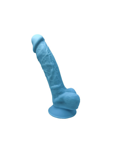 Фалоімітатор SilexD Johnny Blue (MODEL 1 size 7in), двошаровий, силікон+Silexpan, діаметр 3,8 см - Фото №1