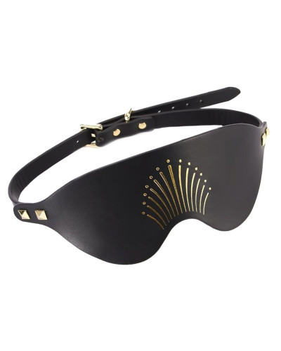 Розкішна маска на очі Zalo Blindfolds Black, натуральна шкіра - Фото №1