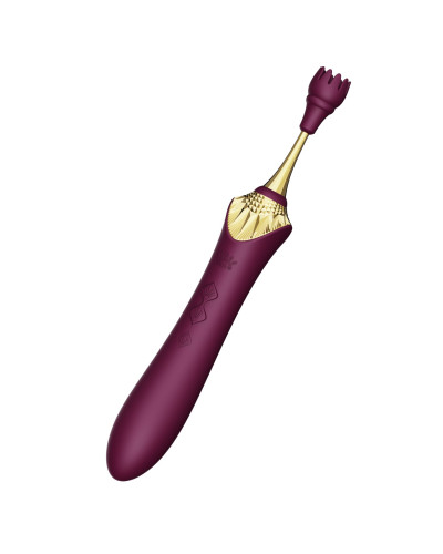 Мультифункциональный вибратор Zalo — Bess 2 Velvet Purple, 4 насадки, подогрев - Фото №5