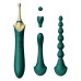 Мультифункциональный вибратор Zalo — Bess 2 Turquoise Green, 4 насадки, подогрев - Фото №1