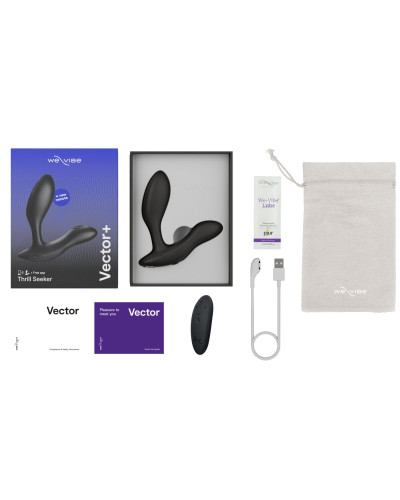 Смарт-вібромасажер простати We-Vibe Vector+ CHARCOAL BLACK, пульт ДК, регульований кут нахилу - Фото №6