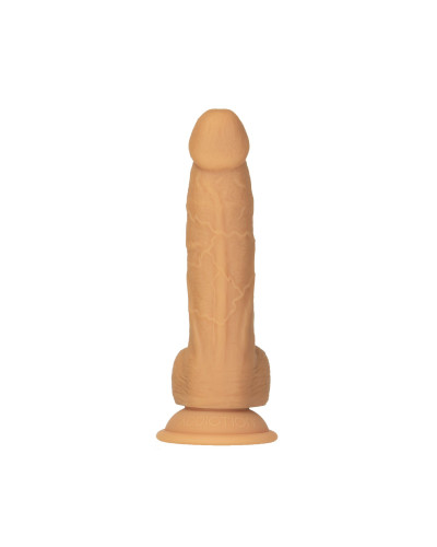 Фалоімітатор ADDICTION Dual Density Silicone Dildo Caramel 8″, присоска, діаметр 4,3 см, віброкуля в - Фото №2