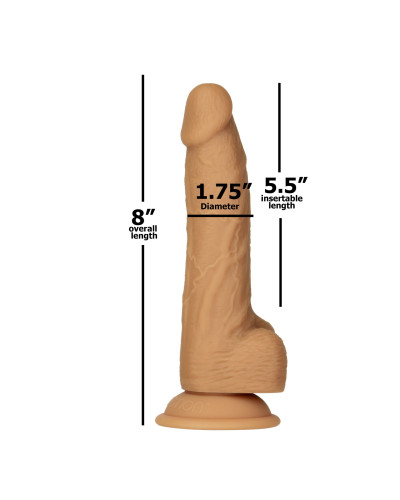 Фалоімітатор ADDICTION Dual Density Silicone Dildo Caramel 8″, присоска, діаметр 4,3 см, віброкуля в - Фото №4