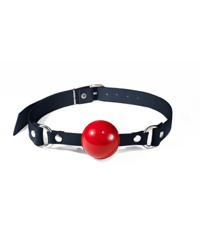 Кляп силіконовий Feral Feelings Silicon Ball Gag Black/Red, чорний ремінець, червона кулька - Фото №1