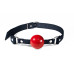 Кляп силіконовий Feral Feelings Silicon Ball Gag Black/Red, чорний ремінець, червона кулька - Фото №1