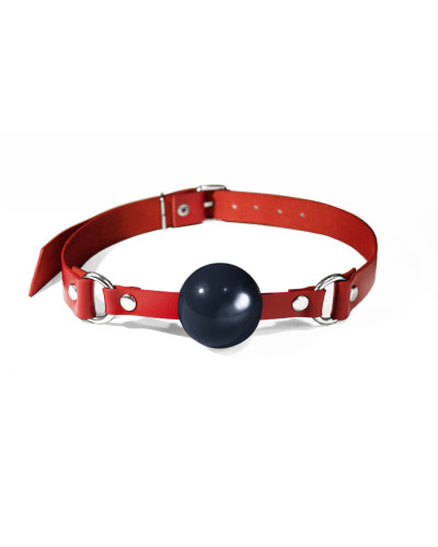 Кляп силіконовий Feral Feelings Silicon Ball Gag Red/Black, червоний ремінець, чорна кулька - Фото №1