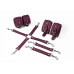 Набор для БДСМ 3 в 1 Feral Feelings BDSM Kit 3 Burgundy, burgundy, наручники, поножи, крестовина - Фото №1