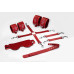 Набір Feral Feelings BDSM Kit 5 Red, наручники, поножі, хрестовина, маска, падл - Фото №1