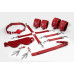 Набор Feral Feelings BDSM Kit 7 Red, наручники, поножи, коннектор, маска, паддл, кляп, зажимы - Фото №1
