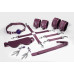 Набор Feral Feelings BDSM Kit 7 Burgundy, наручники, поножи, коннектор, маска, паддл, кляп, зажимы - Фото №1