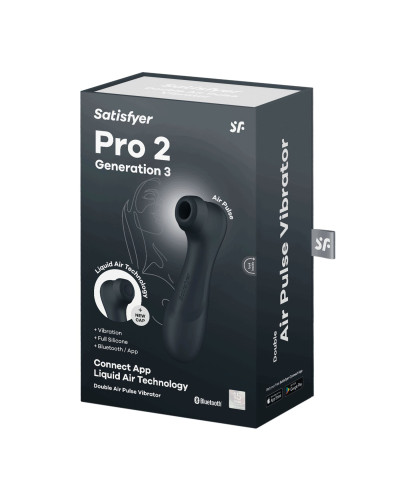 Вакуумний кліторальний стимулятор Satisfyer Pro 2 Generation 3 with Liquid Air Connect App Dark Grey - Фото №6