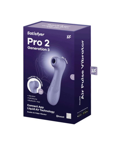 Вакуумний кліторальний стимулятор Satisfyer Pro 2 Generation 3 with Liquid Air Connect App Lilac - Фото №6