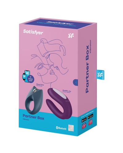 Набор Satisfyer Partner Box 2 (смарт-вибратор для пар Double Joy + виброкольцо Royal One) - Фото №6