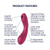 Вакуумный стимулятор с вибрацией Satisfyer Curvy Trinity 1 Red, игрушка 3в1 - Фото №4