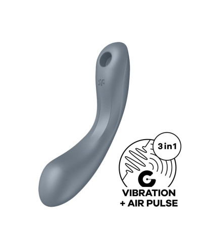 Вакуумний стимулятор з вібрацією Satisfyer Curvy Trinity 1 Bluegrey, іграшка 3в1 - Фото №1