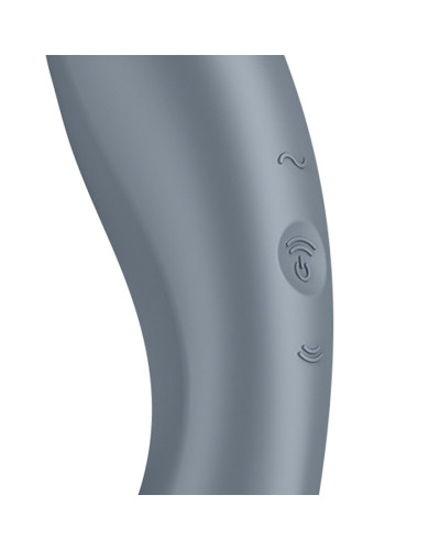 Вакуумний стимулятор з вібрацією Satisfyer Curvy Trinity 1 Bluegrey, іграшка 3в1 - Фото №3