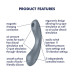 Вакуумний стимулятор з вібрацією Satisfyer Curvy Trinity 1 Bluegrey, іграшка 3в1 - Фото №4