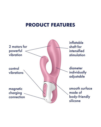 Вібратор-кролик надувний Satisfyer Air Pump Bunny 2 - Фото №4