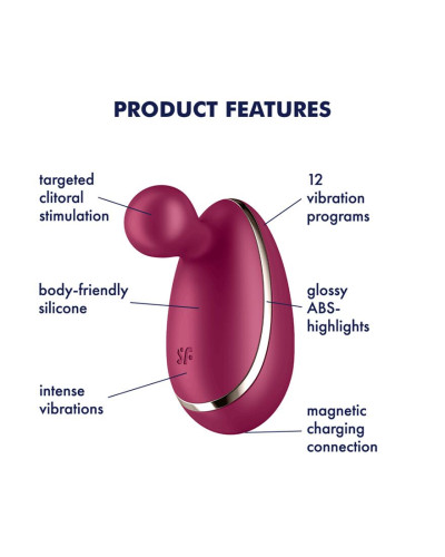 Вібратор для зовнішньої стимуляції Satisfyer Spot On 1 Berry, гнучкий відросток - Фото №3