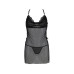 Сорочка Passion DELIENA CHEMISE XXL/XXXL black, стрінги із заниженою талією - Фото №3