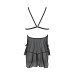 Сорочка Passion DELIENA CHEMISE XXL/XXXL black, стрінги із заниженою талією - Фото №4