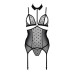 Корсет с открытой грудью Passion DOMINICA CORSET S/M black, пажи для чулок, стринги - Фото №3