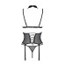 Корсет с открытой грудью Passion DOMINICA CORSET S/M black, пажи для чулок, стринги - Фото №4