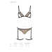 Эротический комплект нижнего белья Passion GABI SET L/XL beige, трусики с гартерами - Фото №5
