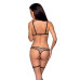 Еротичний комплект спідньої білизни Passion GABI SET S/M beige, трусики з гартерами - Фото №2