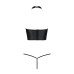 Комплект білизни з відкритими грудьми Passion GENEVIA SET WITH OPEN BRA L/XL black, корсет, стрінги - Фото №4