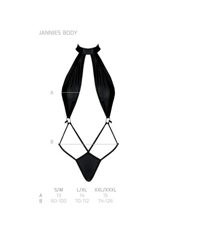 Боди-халтер из экокожи Passion JANNIES BODY L/XL black - Фото №5
