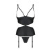 Корсет с открытой грудью Passion JANNIES CORSET L/XL black, стринги в наборе - Фото №3
