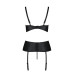 Корсет с открытой грудью Passion JANNIES CORSET L/XL black, стринги в наборе - Фото №4