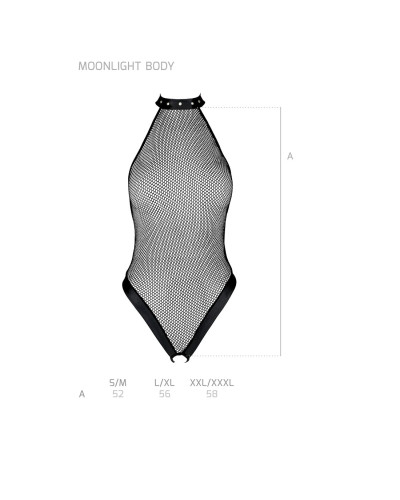 Боди-халтер с открытым доступом Passion MOONLIGHT BODY S/M black - Фото №5