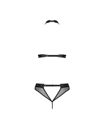 Белье с открытым доступом Passion MOONLIGHT SET L/XL black топ, стринги - Фото №4