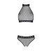 Білизна з відкритим доступом Passion MOONLIGHT SET XXL/XXXL black, топ, стрінги - Фото №3