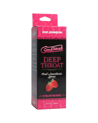 Спрей для мінету Doc Johnson GoodHead DeepThroat Spray - Sweet Strawberry 59 мл для глибокого мінету - Фото №3