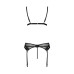 Комплект белья Passion NESSY SET L/XL black, бюстгальтер, пояс для чулок, стринги - Фото №4